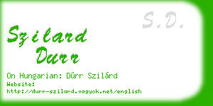szilard durr business card