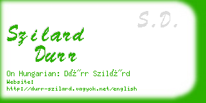 szilard durr business card